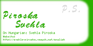 piroska svehla business card